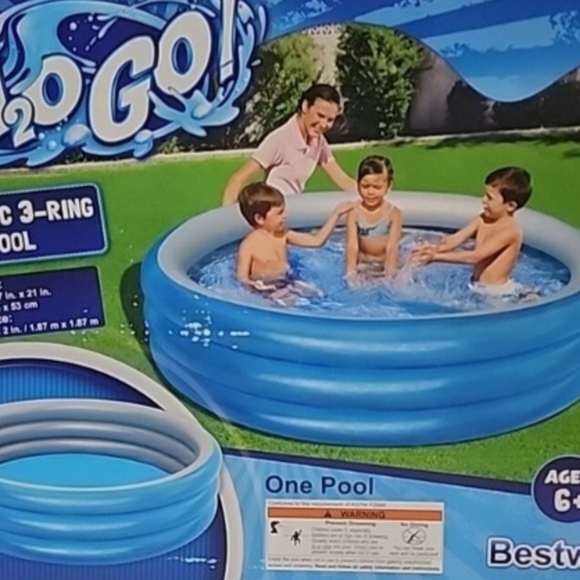 Blue Inflatable Kids Pool - Picture 1 of 4